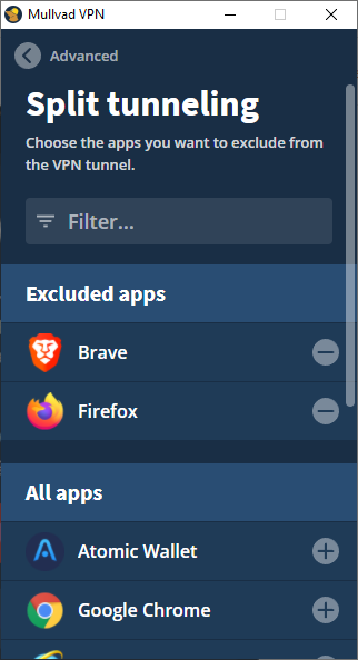 mulvad VPN 拆分隧道