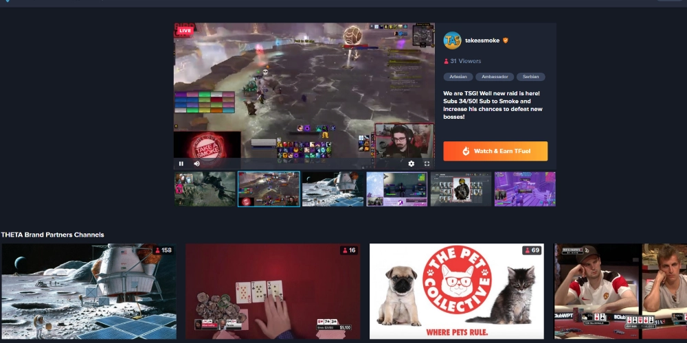 Theta.tv عبارة عن منصة بث مباشر لألعاب الفيديو