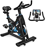 LABODI Sepeda Latihan, Sepeda Bersepeda Dalam Ruangan Stasioner, Sepeda Sepeda untuk Home Cardio Gym, Sepeda Latihan Belt Drive dengan Roda Gila 35 LBS, Bingkai Tebal Versi Upgrade