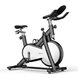 Sepeda Latihan MOBI FITNESS - Sepeda Stasioner dengan Kenop Kontrol Satu Sentuhan Cerdas & Bantal Kursi Sangat Elastis, 32 Tingkat Sepeda Bersepeda Dalam Ruangan Tahan Magnet untuk Gym Rumah dengan Aplikasi Kebugaran