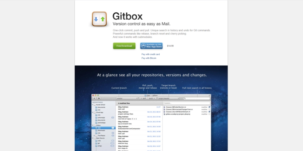 適用於 Mac 的 Gitbox Git 客戶端
