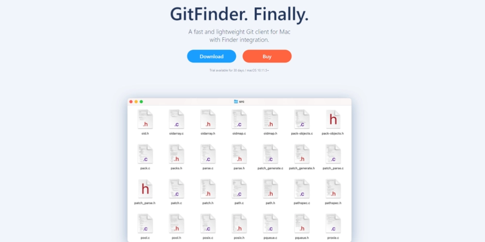 適用於 Mac 的 GitFinder Git 客戶端