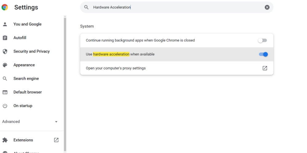 Activarea accelerației hardware în Chrome pentru a reduce utilizarea memoriei Chrome