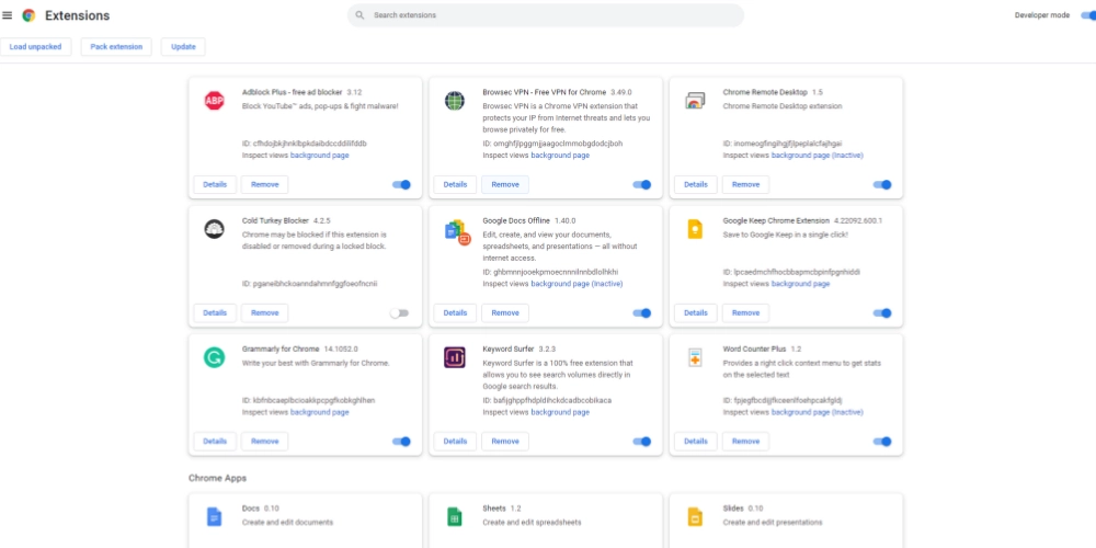 Eliminarea extensiilor neutilizate din Chrome pentru a reduce utilizarea memoriei Chrome
