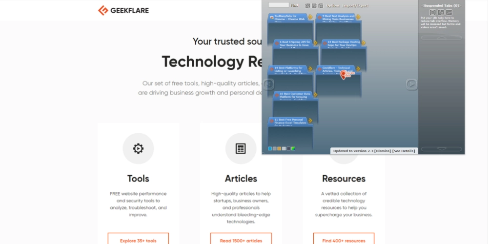 TooManyTabs pentru Chrome