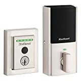 Kwikset Halo Touch 現代方形 Wi-Fi 指紋智能鎖 無需集線器，採用緞面鎳製成的 SmartKey 安全性 (99590-003)
