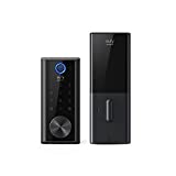 eufy Security Smart Lock Touch，指紋無鑰匙進入門鎖，藍牙電子鎖舌，觸摸屏鍵盤，IP65防風雨，兼容Wi-Fi橋（單獨出售）