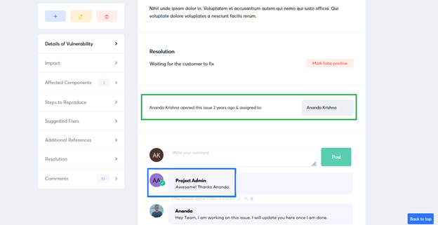 Collaboration d'équipe pour l'attribution et la correction des vulnérabilités