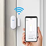 SEHOMY 4 件裝 WiFi 門傳感器探測器，智能無線窗戶傳感器實時報警，兼容 Alexa 谷歌助手，用於商業防盜警報的家庭安全門打開接觸傳感器