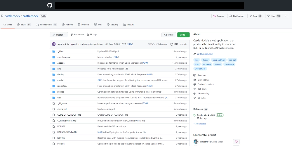 Castle Mock API للاختبار