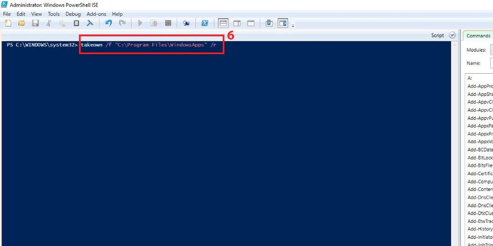 將命令複製到 Windows Powershell