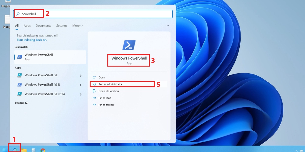 以管理員身份打開 Powershell
