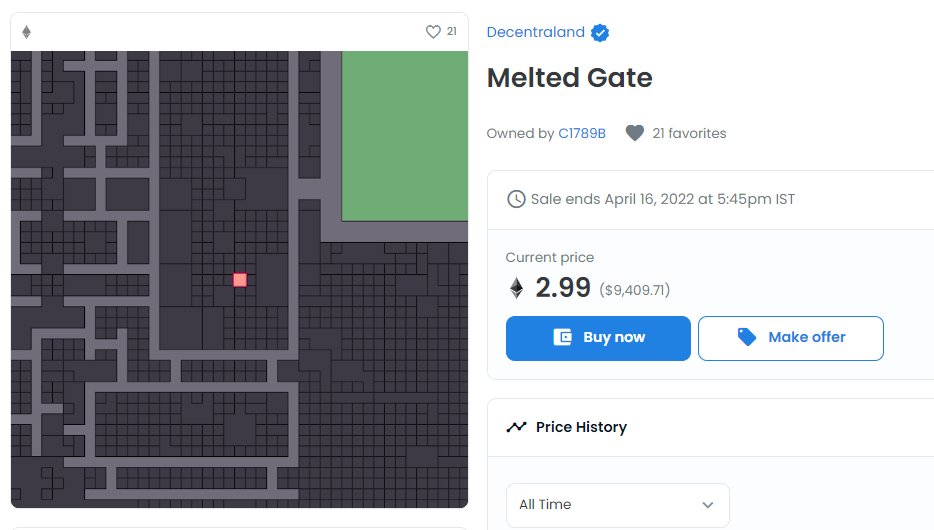 merkezi olmayan metaverse'de arazi satın alma