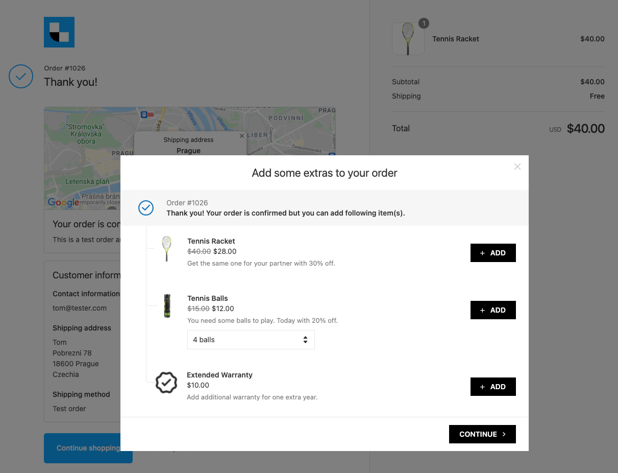 Venta adicional del mismo producto ofrecido a través de la aplicación de poscompra Last Upsell