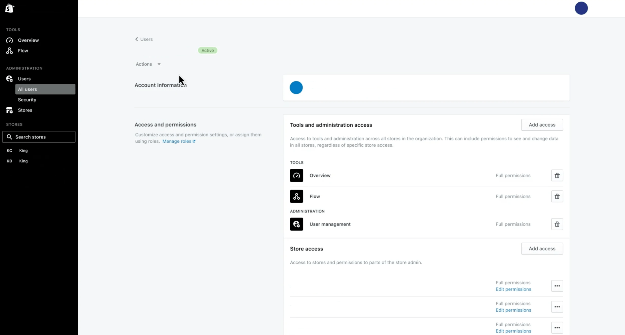 Shopify Plus 中的管理员选项