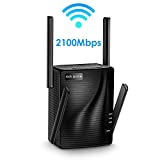 WiFiエクステンダー-WiFiブースター、2100 Mbps、WiFiレンジエクステンダー、WiFiリピーター、家庭用ワイヤレスエクステンダー、ギガビットポート、5G＆2.4Gデュアルバンド、最大1292sq.ftのカバレッジ、複数のデバイスのサポート、WiFiレンジの拡張