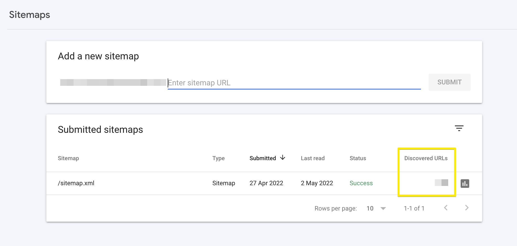 Информация о карте сайта в Google Search Console