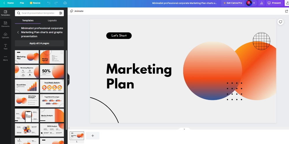 نموذج خطة تسويق Canva