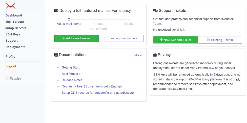 خادم البريد المستضاف ذاتيًا iRedMail