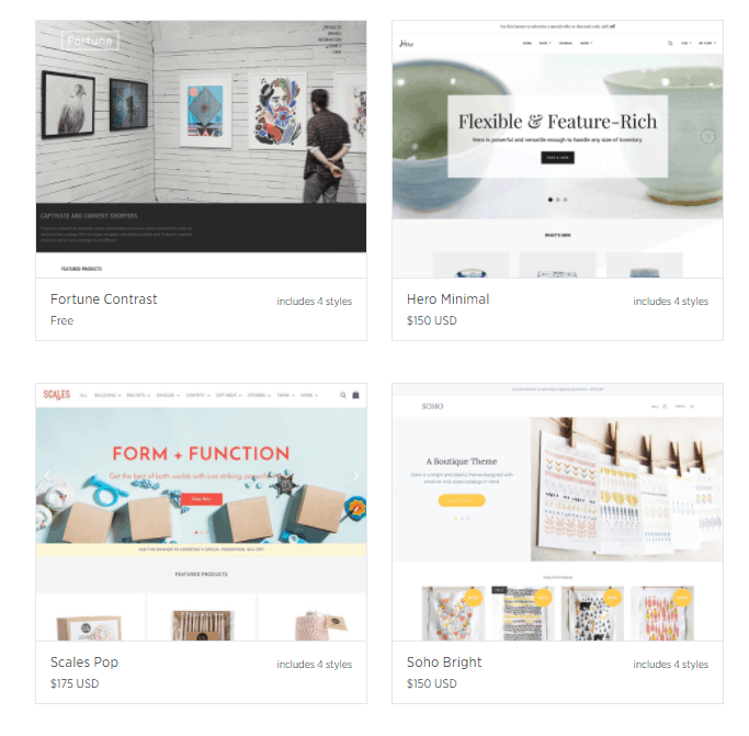 为艺术家设计的 BigCommerce 主题的屏幕截图
