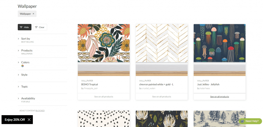 vender artículos hechos a mano en el mercado de Spoonflower