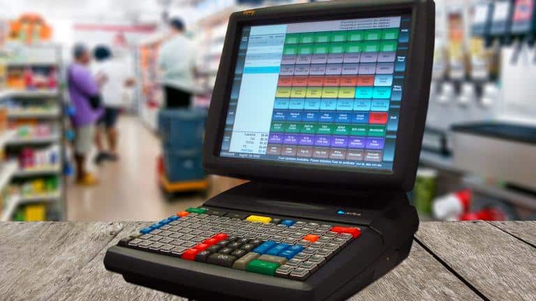 متجر Verifone الصغير POS وجهاز التحكم في مضخة الوقود.