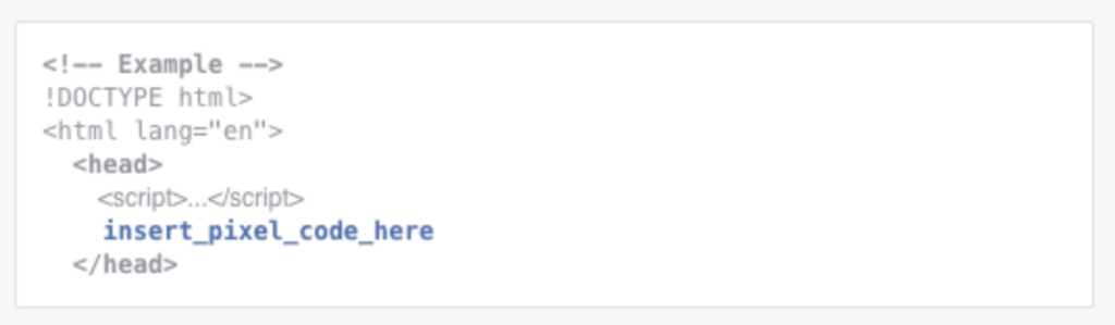 Código de pixel do Facebook