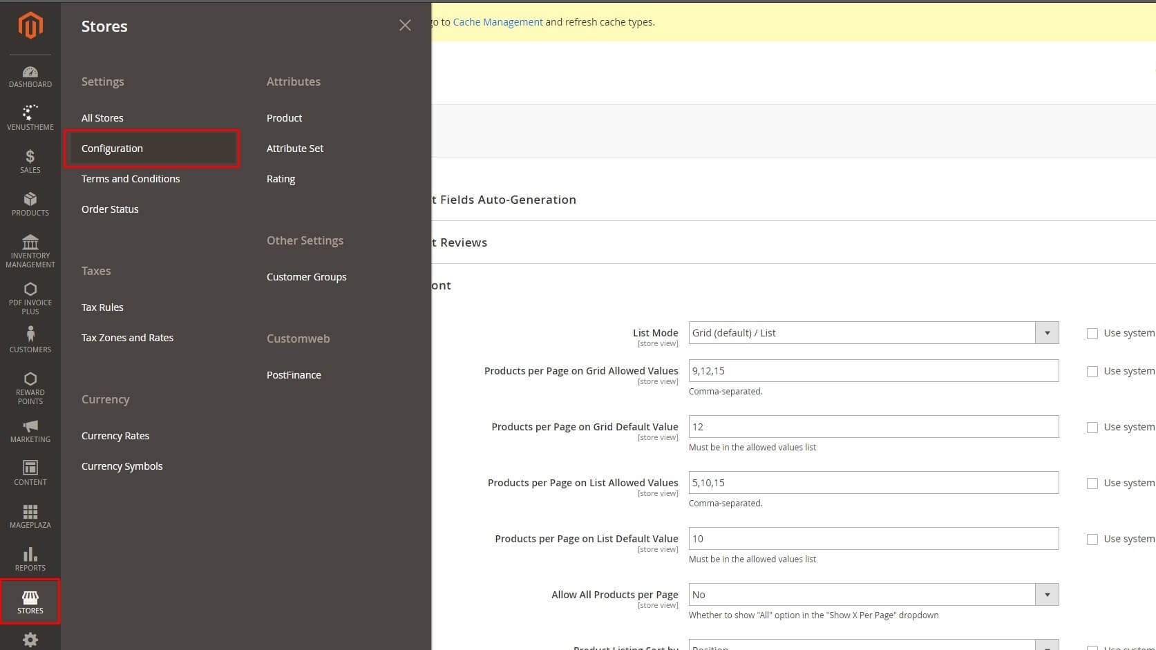 Konfigurationsfenster – Magento 2 Out-of-Stock-Benachrichtigung einrichten