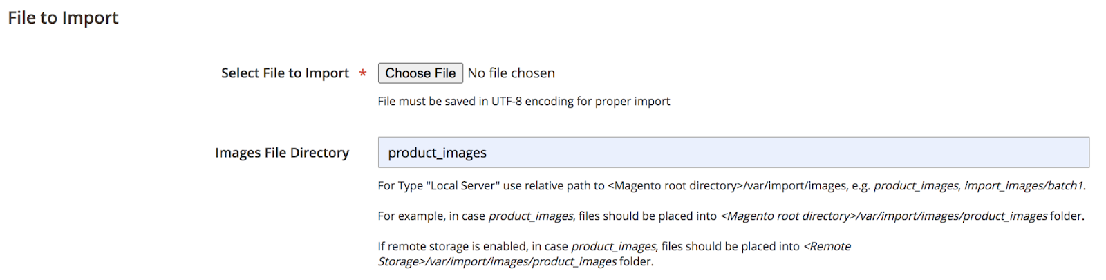 استيراد الصور من الخادم المحلي - كيفية استيراد المنتجات في Magento 2