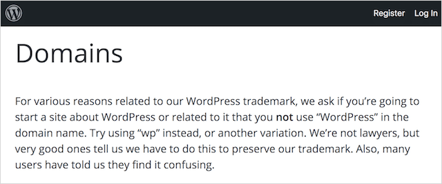 Vârsta domeniului WordPress