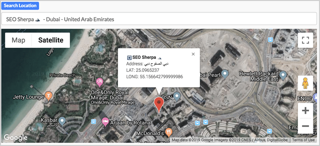 Настройки GPS-координат EXIF
