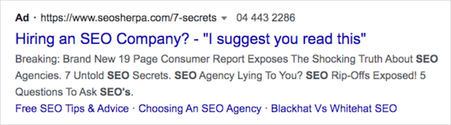 Segni di virgolette Google Ads