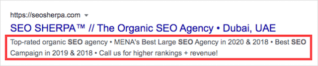 Metadescrizione di Google