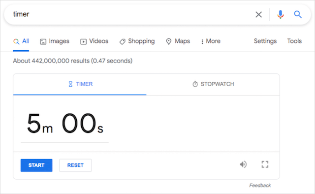 Timer trucco per la ricerca di Google