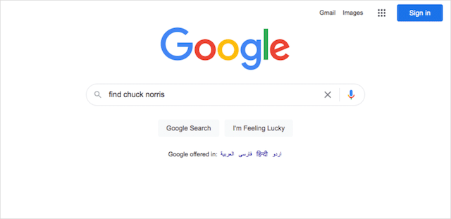 Trucchi di ricerca di Google Chuck Noris