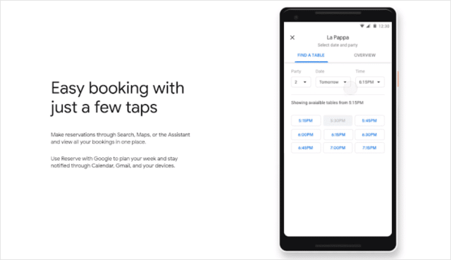 Забронировать через Google