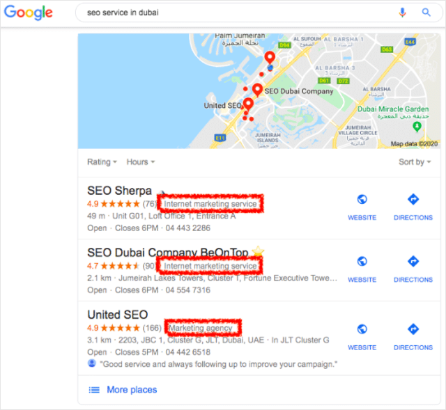 SEO-агентство Google Maps Категория