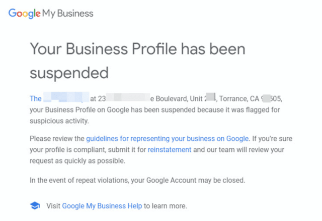 Регистрация в Google My Business приостановлена