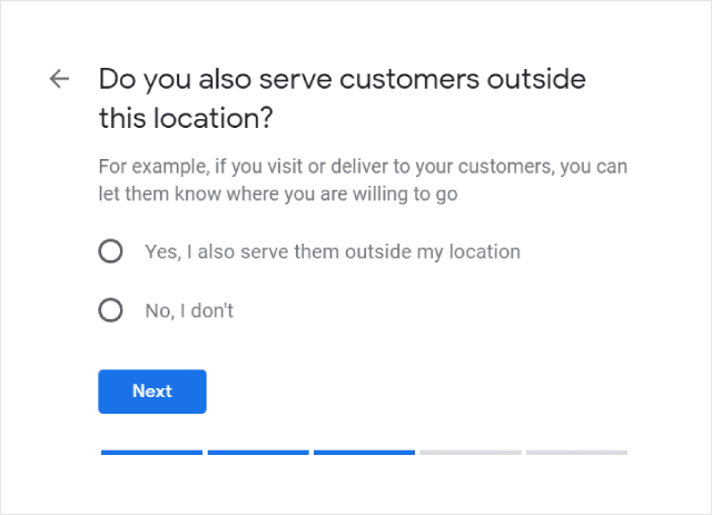 Добавить местоположение зоны обслуживания Google My Business