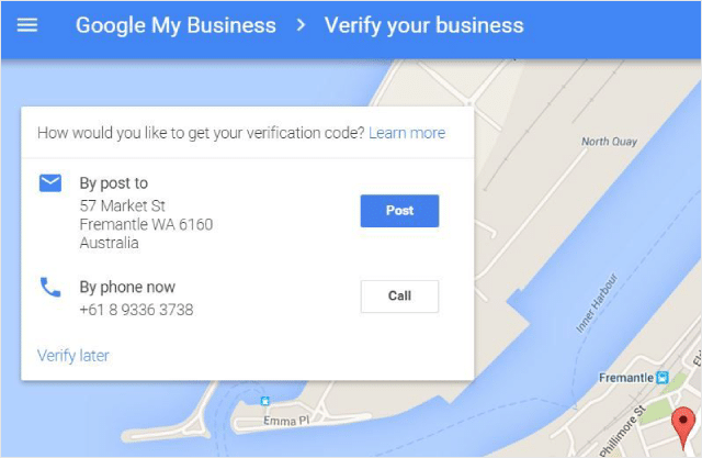 Подтверждение телефона Google Мой бизнес