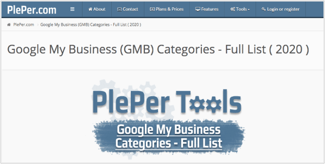 Вспомогательный инструмент для категорий PlePer