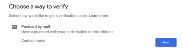 Подтвердите свою учетную запись Google
