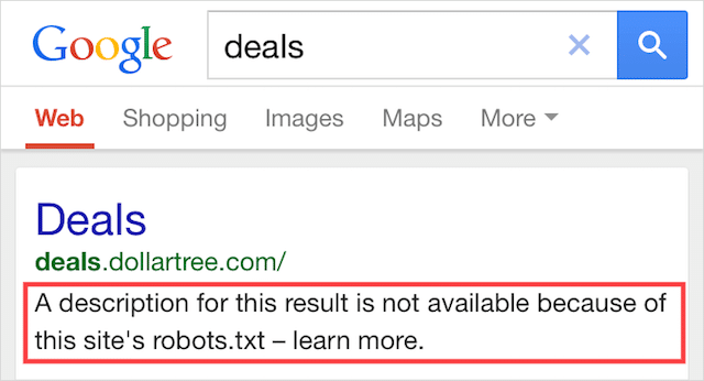 Заблокировано файлом robots.txt