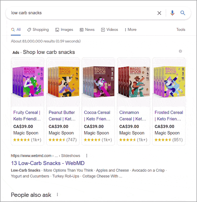 Google Search Results for low Car Snacks