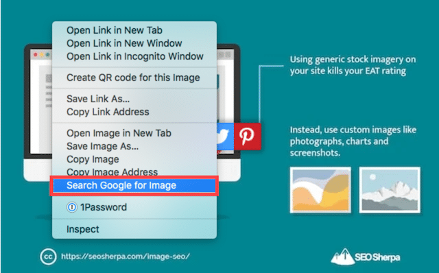 Odwrotne wyszukiwanie grafiki w Chrome