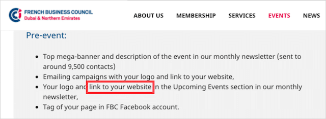 Sponsoring Link zwrotny