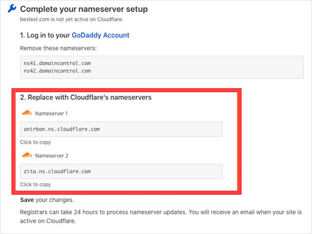 قم بتغيير Nameservers إلى Cloudflare