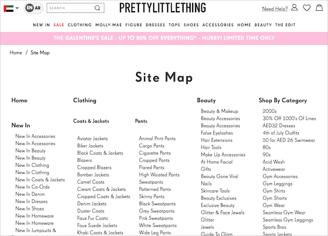 Przykład mapy witryny HTML