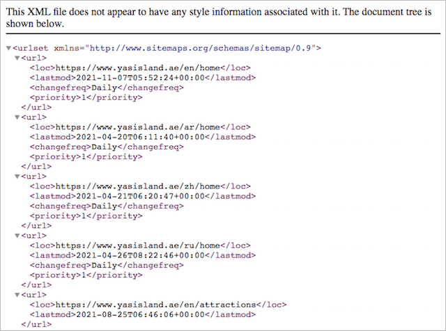 Przykład mapy witryny XML