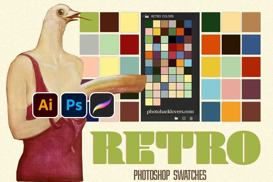 Retro-Farbpaletten zeugen